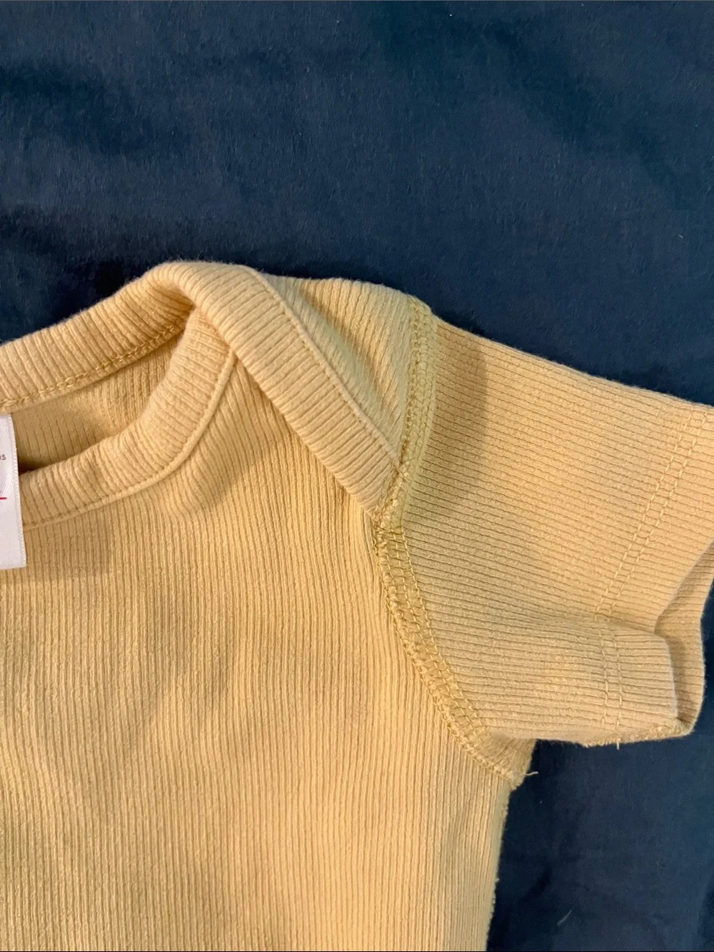 Hanna Andersson Yellow Baby Short-Sleeve Ribbed Bodysuit 75 cm 12-18M Cotton